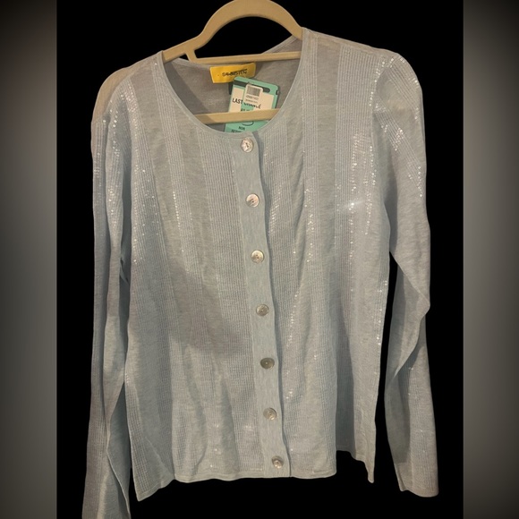 St. John sport, sheer sequin cardigan - Picture 1 of 5
